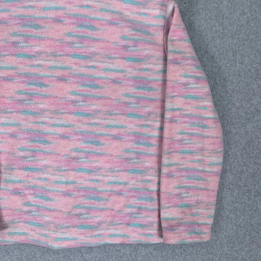 Eddie Bauer Fleece Jacket Kids XS 5/6 Pink Space Dye Full Zip Mock Neck